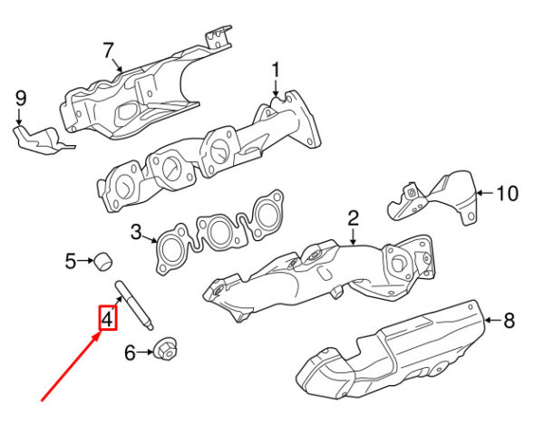 1357627 - NEW LAND ROVER DISCOVERY L462 EXHAUST MANIFOLD STUD 1357627