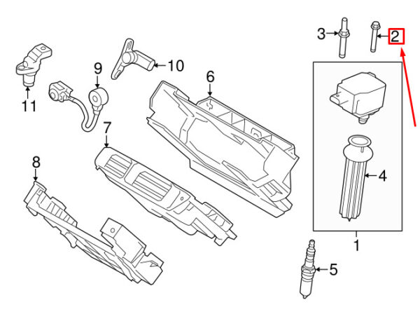 4556038 - LAND ROVER DISCOVERY SPORT L550 Ignition Coil Screw 4556038 NEW GENUINE