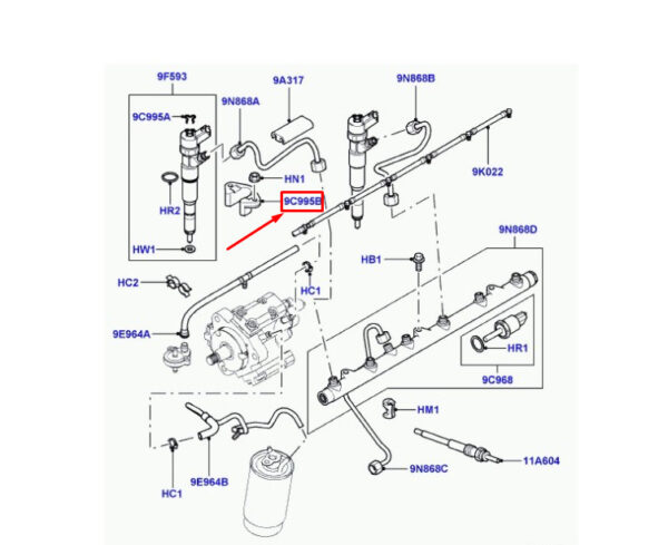 8510225 - LAND ROVER RANGE ROVER III L322 FUEL INJECTOR CLAMP 8510225 NEW GENUINE