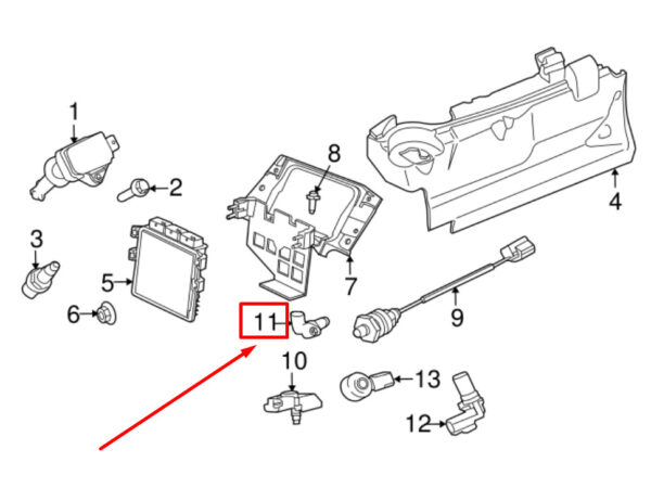 AJ811224 - JAGUAR F-TYPE Coupe X152 Crankshaft Sensor AJ811224 NEW ORIGINAL