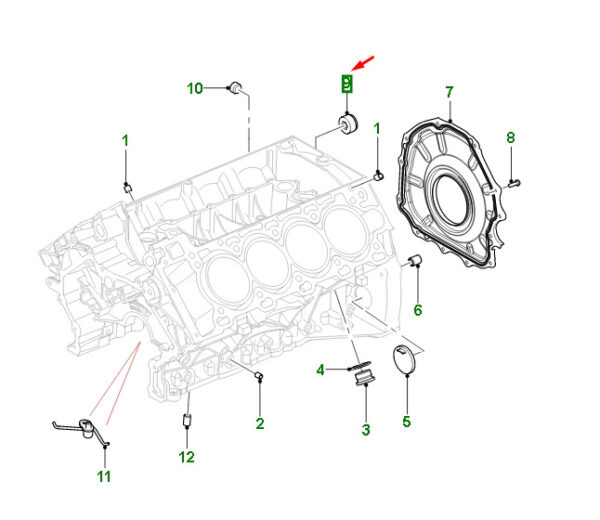 AJ811931 - JAGUAR F-PACE X761 Cylinder Block Gasket Plugs AJ811931 NEW GENUINE