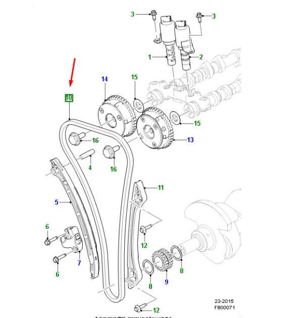 AJ813088 - JAGUAR F-PACE X761 Control Chain AJ813088 NEW ORIGINAL