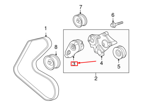 AJ813574 - JAGUAR F-PACE X761 ACCESSORY DRIVE BELT TENSIONER AJ813574 NEW GENUINE