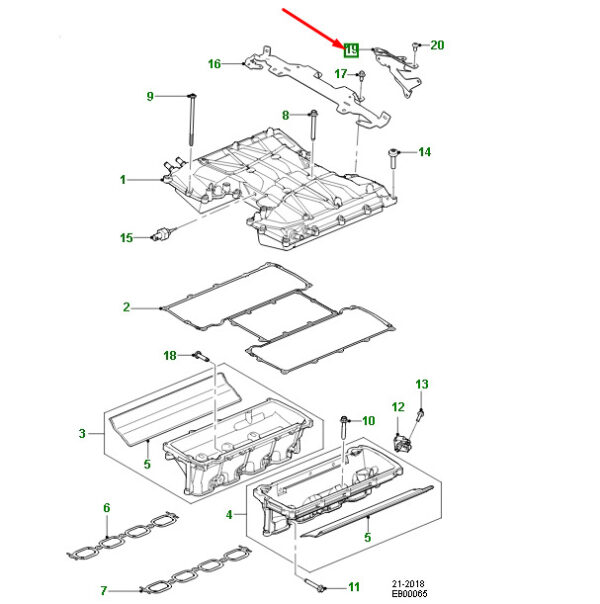 AJ814049 - Jaguar F-PACE X761 Rear Intake Manifter Mounting Mount AJ834049 NEW ORIGINAL