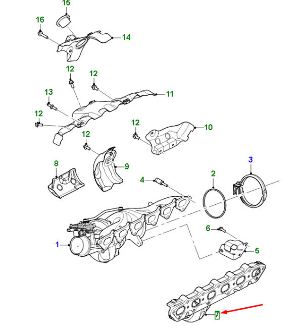 AJ814103 - Jaguar F-PACE X761 Exhaust Manifure Gasket AJ814103, Original Part