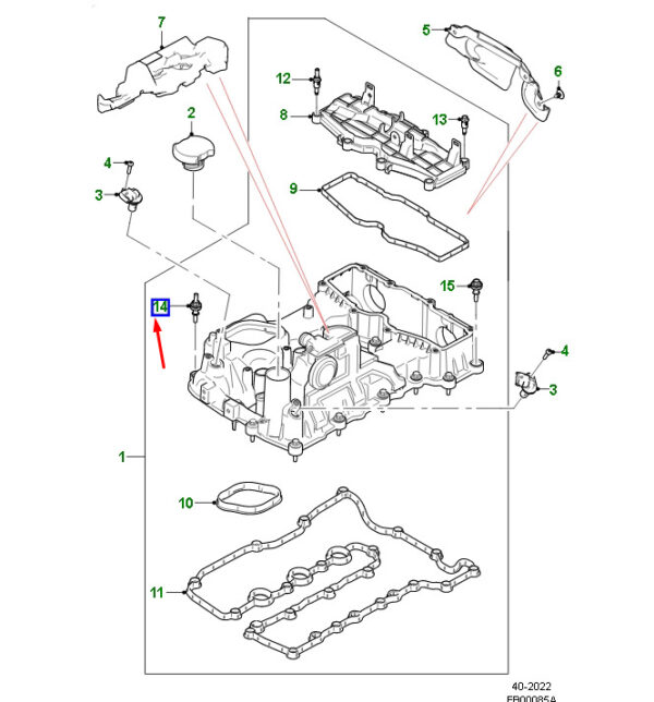AJ814125 - JAGUAR XE X760 camshaft lid bolt AJ814125 NEW ORIGINAL