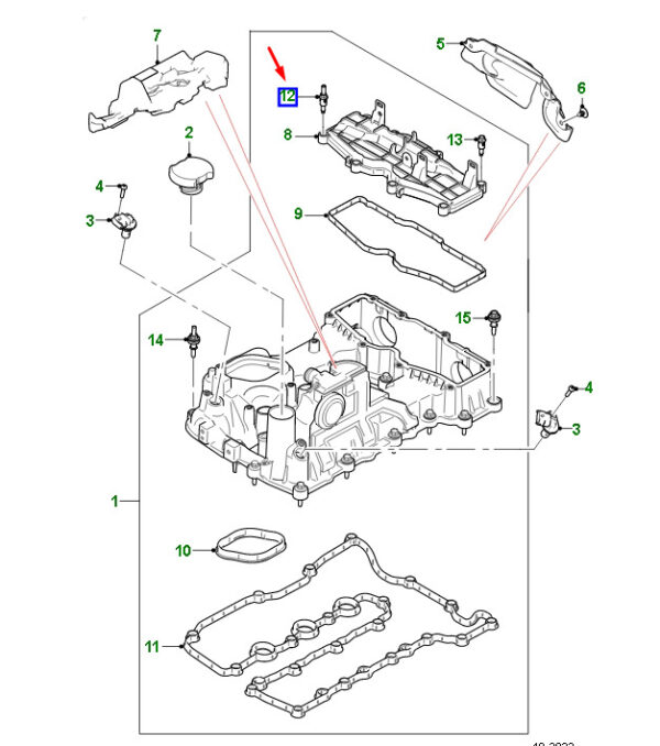 AJ814127 - JAGUAR XE X760 Bolt for Control Chain Cover AJ814127 NEW ORIGINAL