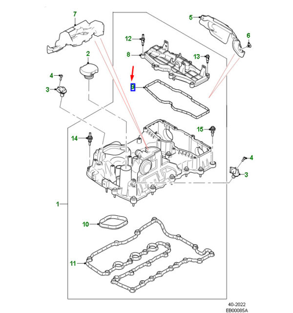 AJ814135 - JAGUAR XE X760 Control Chain Lid Gasket AJ814135 NEW ORIGINAL