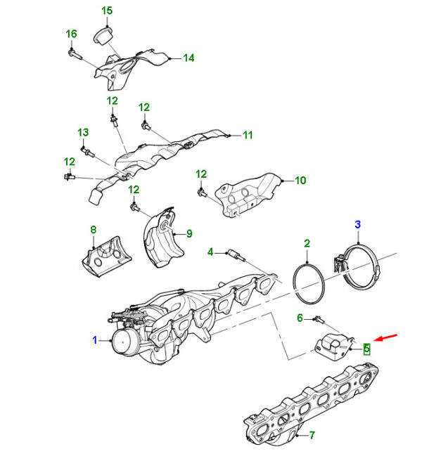 AJ814146 - Jaguar F-PACE X761 Exhaust Manifter Mount AJ814146, Original Part