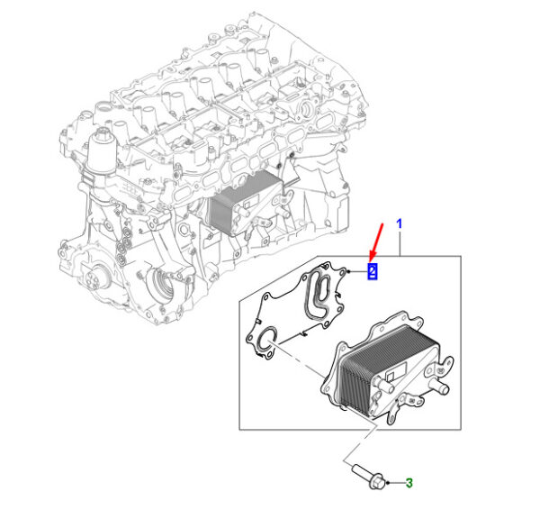AJ814297 - Jaguar F-PACE X761 Oil Cooler Gasket AJ814297, Original