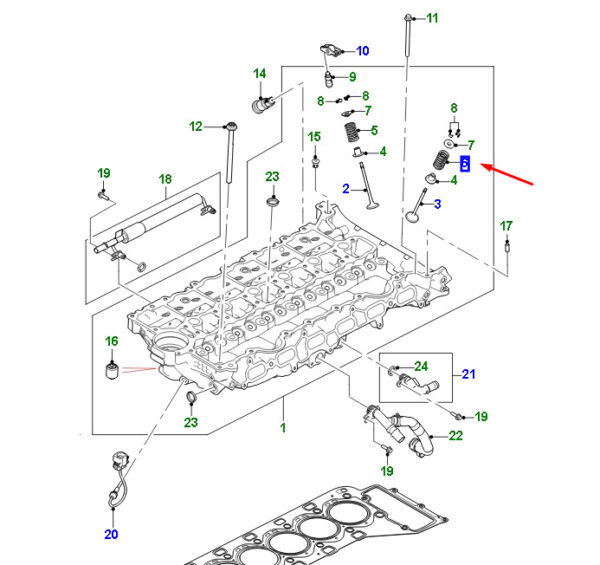 AJ814310 - JAGUAR F-PACE X761 Inlet Valve Spring AJ814310, NEW, ORIGINAL