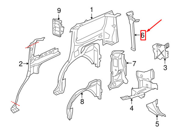 AME780300 - LAND ROVER DISCOVERY IV L319 Rear Right Upper Pillar AME780300 NEW GENUINE