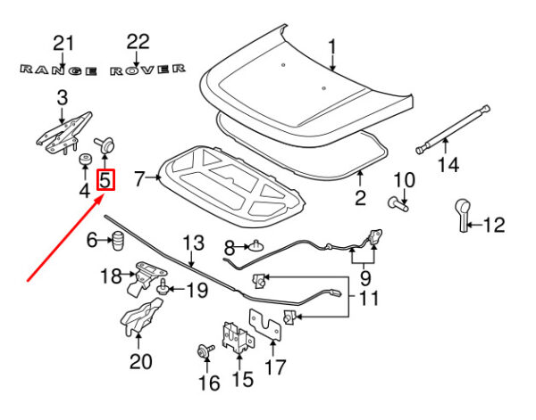 AYP500190 - 10PCS NEW LAND ROVER DISCOVERY 4 L319 HOOD HINGE BOLTS AYP500190