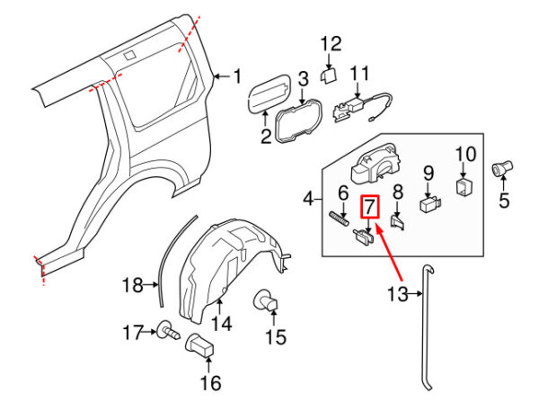 BPA780110 - LAND ROVER DISCOVERY 4 L319 Fuel Bag Holder BPA780110 NEW GENUINE