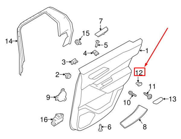 BTR1737 - LAND ROVER DISCOVERY 4 L319 DOOR HANDLE INTERNAL RETAINING NUT BTR1737 NEW GENUINE