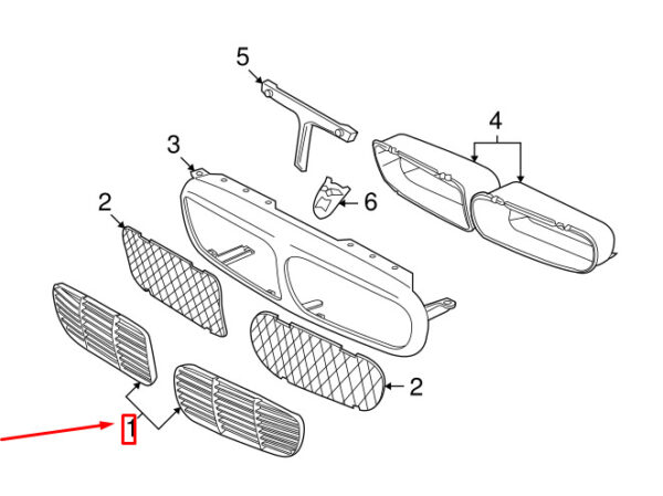 C2C11798 - JAGUAR XJ X350 radiator grille front right C2C11798 NEW ORIGINAL