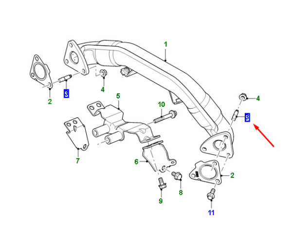 C2C42099 - JAGUAR F-PACE X761 Flue Gas Manifter for Crossover Bolt C2C42099 NEW Original