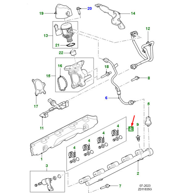 C2D24406 - Jaguar F-PACE X761 Injection Nozzle Gasket Set C2D24406, Original