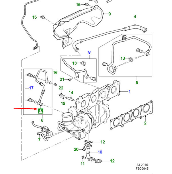 C2D26537 - Jaguar F-PACE X761 Turboroe Gasket Disc C2D26537, Original Part