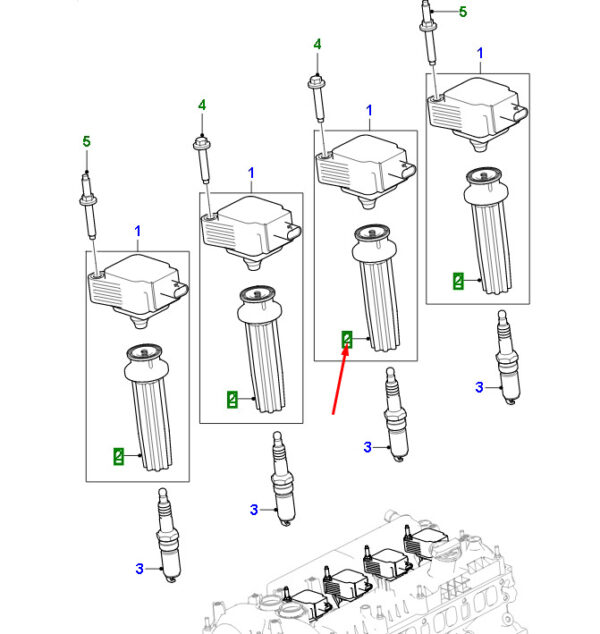 C2D30616 - Rubber Ignition Coil Cuff for Jaguar F-PACE X761 C2D30616, Original Part