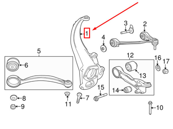 C2D33598 - JAGUAR XK Convertible X150 Front Right Straight Control Arm C2D33598 NEW GENUINE