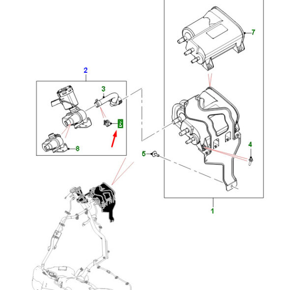 C2D4798 - JAGUAR F-PACE X761 Fuel Trick Detection Module Hose Lower Terminal C2D4798