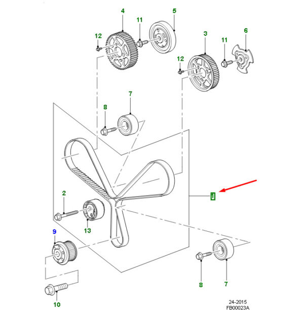 C2D49451 - Jaguar F-PACE X761 Engine Gear Set C2D49451, Original Part