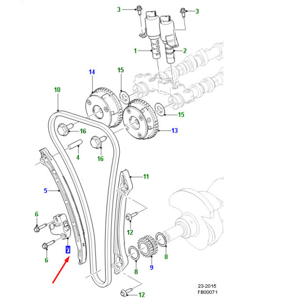 C2D53040 - Jaguar F-PACE X761 Control Chain Clamp C2D53040, Original Part