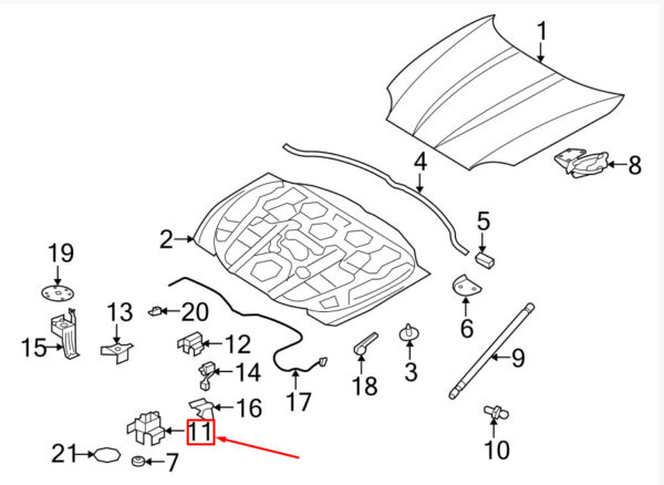 C2P15215 - JAGUAR XK Coupe X150 Front Hood Primary Lock C2P15215 NEW ORIGINAL