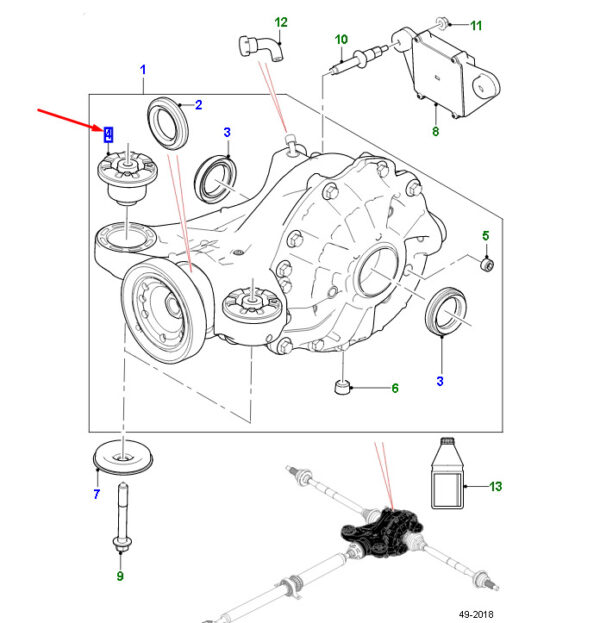 C2P15558 - Jaguar F-PACE X761 Top Left Differential Solator C2P15558 NEW ORIGINAL