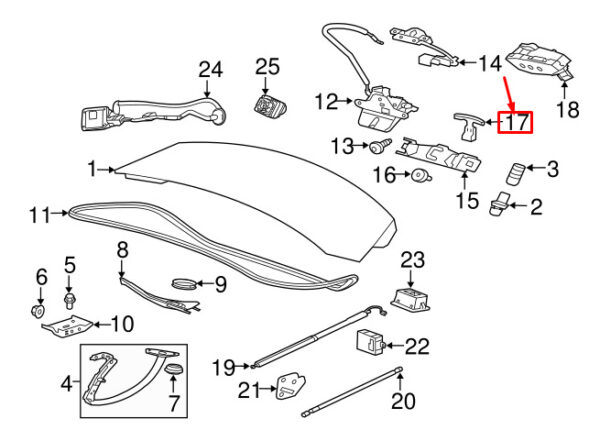 C2P3676 - Jaguar XE X760 tailgate release handle C2P3676, original part