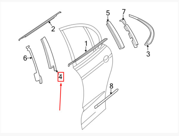 C2S25566 - JAGUAR X-TYPE X400 door trim strip rear left C2S25566 NEW ORIGINAL
