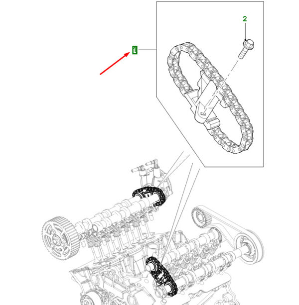 C2S30215 - JAGUAR F-PACE X761 Tensioner Camshaft/Chain Set C2S30215 NEW Original