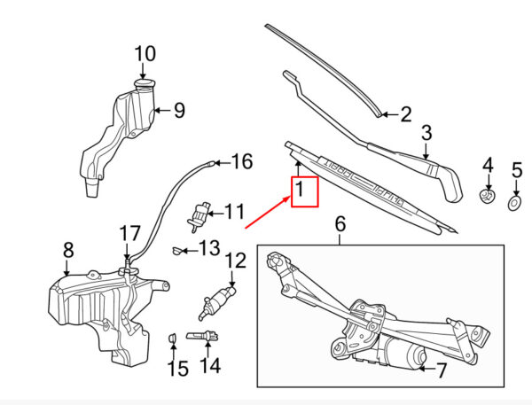 C2S39930 - Jaguar X-Type X400 Front Left Windscreen Wiper Blade LHD C2S39930 NEW GENUINE