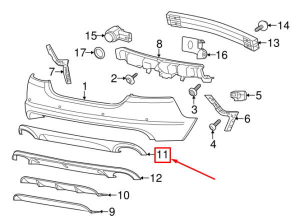 C2Z16550 - JAGUAR XF X250 rear apron top C2Z16550 NEW ORIGINAL