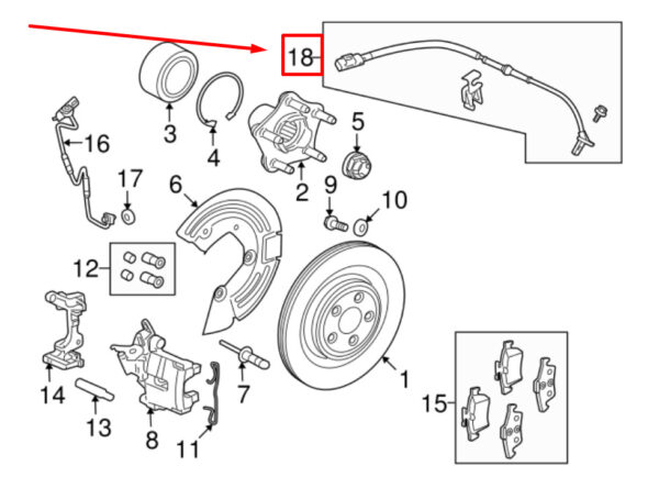 C2Z2933 - JAGUAR XF X250 ABS rear sensor C2Z2933 NEW ORIGINAL