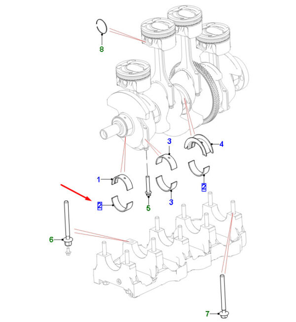 C2Z30460 - JAGUAR F-PACE X761 Crankshaft Main Lower Bearing C2Z30460 NEW GENUINE