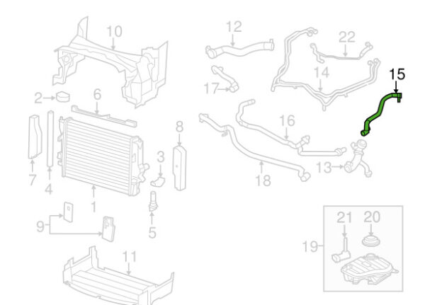 C2Z9750 - Jaguar XF X250 Engine Coolant Overflow Hose C2Z9750 NEW GENUINE