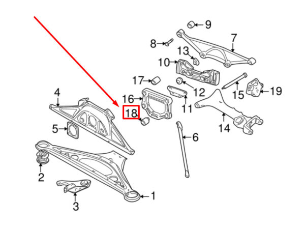 CAC4713 - JAGUAR XJ X308 Lower Female Suspension Support CAC4713 NEW ORIGINAL