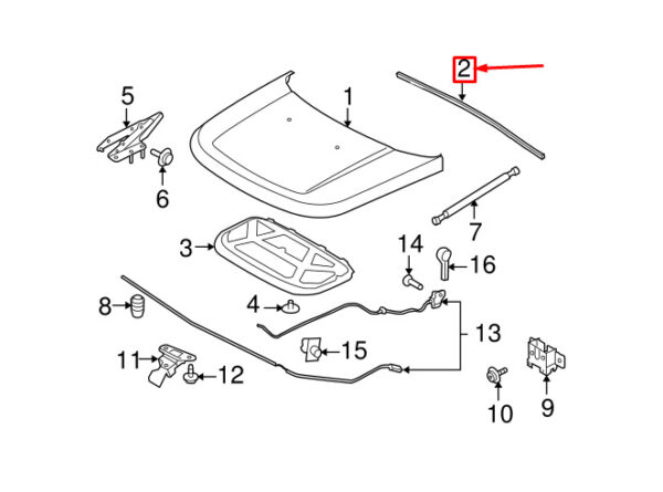 CJE500020 - LAND ROVER FREELANDER 2 L359 Rear Hood Gasket CJE500020 NEW ORIGINAL