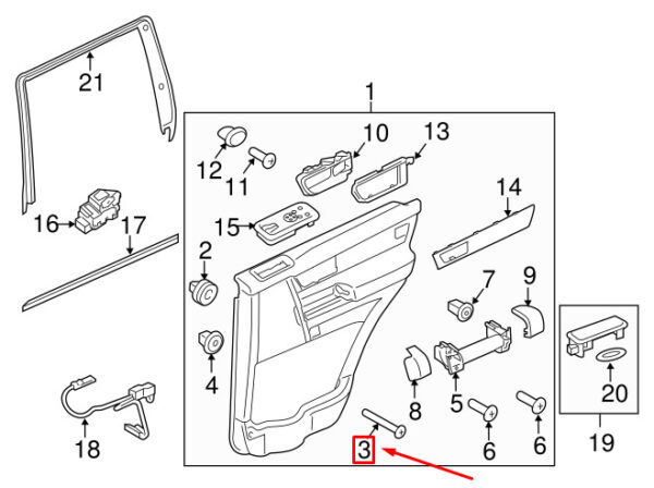 DA608164 - 5PCS NEW LAND ROVER DISCOVERY 4 L319 DOOR PANEL BOLT DA608164