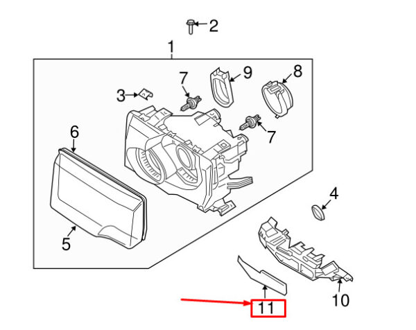 DHH000072 - LR RANGE ROVER III L322 Front Right Headlamp Finisher DHH000072 NEW GENUINE