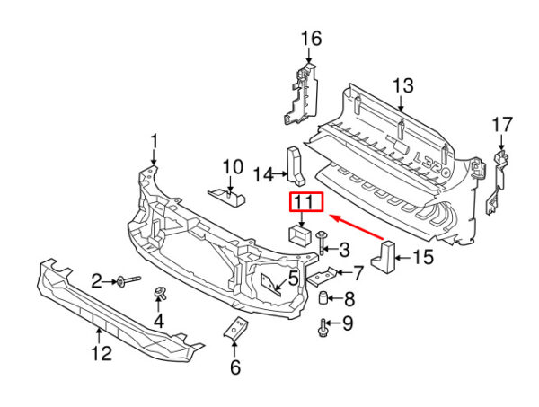 DYB500020 - LR DISCOVERY 4 L319 Radiator Mount Access Cover DYB500020 NEW GENUINE