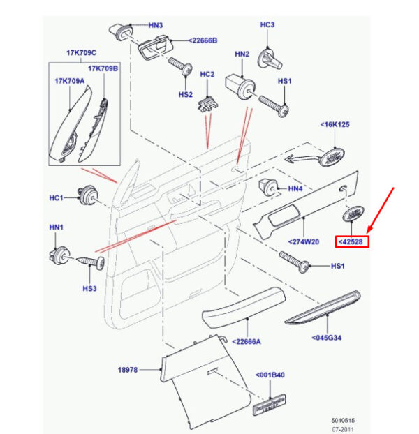 EKA500040WYY - LR Range Rover Sport L320 Front Door Emblem EKA500040WYY, NEW, ORIGINAL