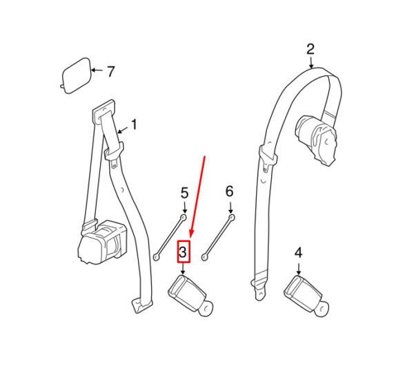 EVL500840PMA - LR DISCOVERY 3 L319 seat belt lock rear right EVL500840PMA NEW