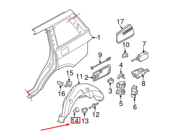 EYQ100130 - NEW 5PCS LAND ROVER RANGE ROVER L322 REAR WHEEL LINER CLIP EYQ100130 GENUINE