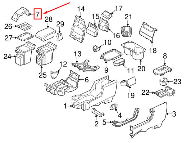 FJG500032PVJ - LAND ROVER DISCOVERY 4 L319 Front Console Panel FJG500032PVJ NEW GENUINE