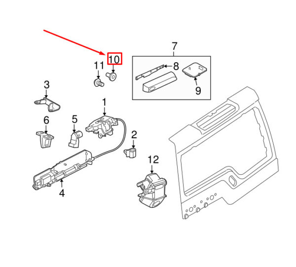 FN106047L - LR DISCOVERY 4 L319 TAILGATE LOCKING HANDLE NUT FN106047L NEW GENUINE