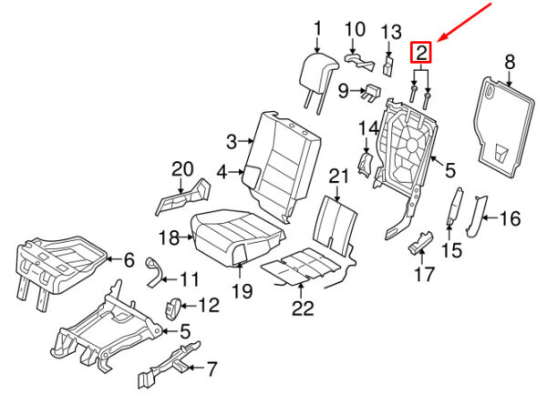 HJQ500180PVJ - LAND ROVER DISCOVERY 4 L319 Headrest Guide Rear HJQ500180PVJ NEW ORIGINAL