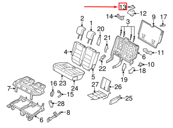 HXM500111PVJ - LR DISCOVERY 4 L319 rear upper seat belt guide HXM500111PVJ NEW